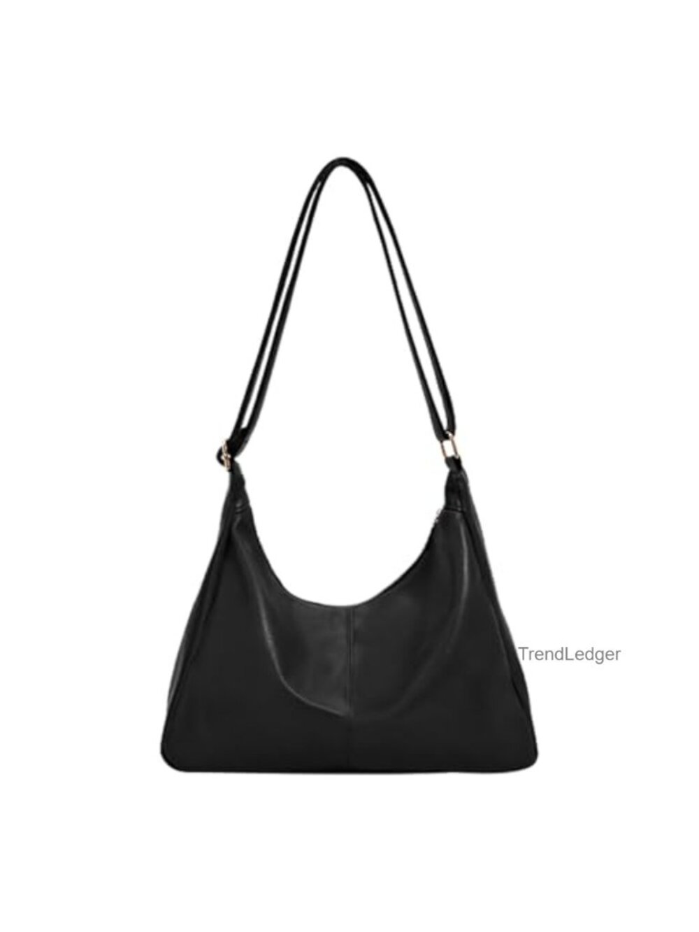 Soft Vegan Leather Hobo Crossbody Bag Slouchy Shoulder Handbag Adjustable Strap